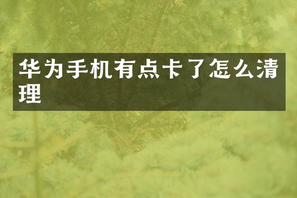 华为手机有点卡了怎么清理