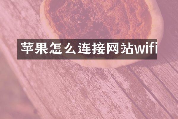 苹果怎么连接网站wifi