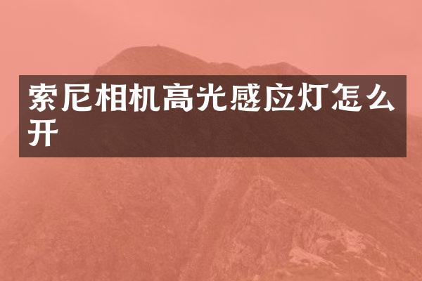 相机高光感应灯怎么开