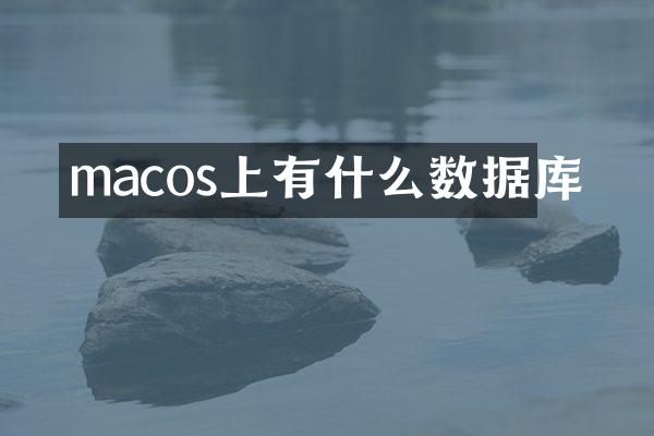 macos上有什么数据库