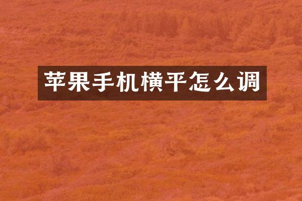 苹果手机横平怎么调