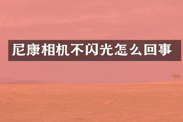 尼康相机不闪光怎么回事