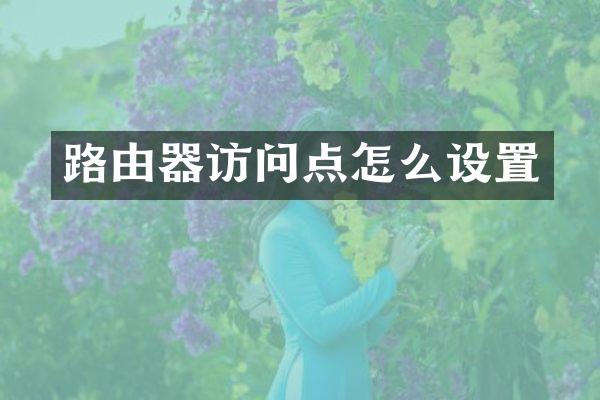 路由器访问点怎么设置