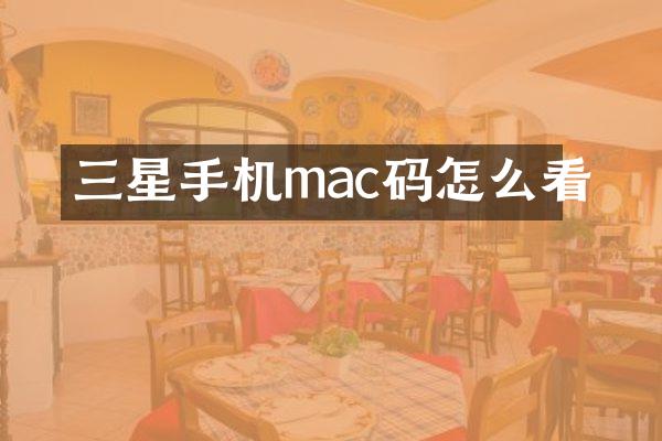 三星手机mac码怎么看