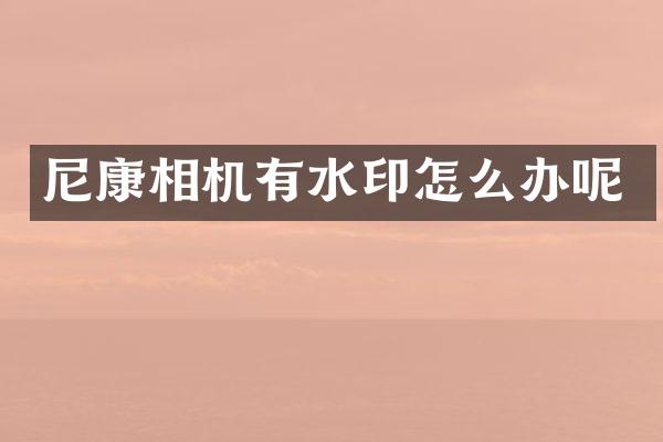 尼康相机有水印怎么办呢