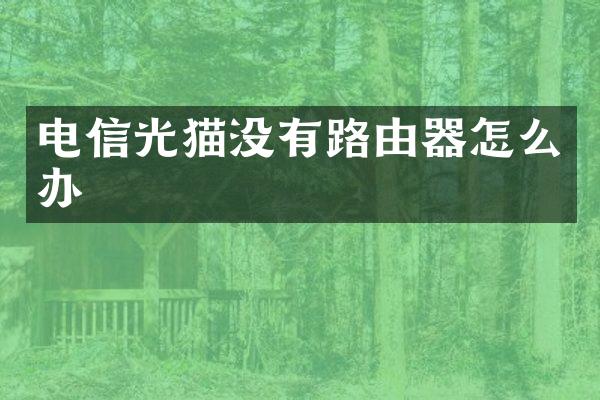 电信光猫没有路由器怎么办