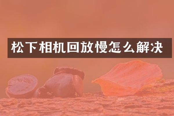 相机回放慢怎么解决