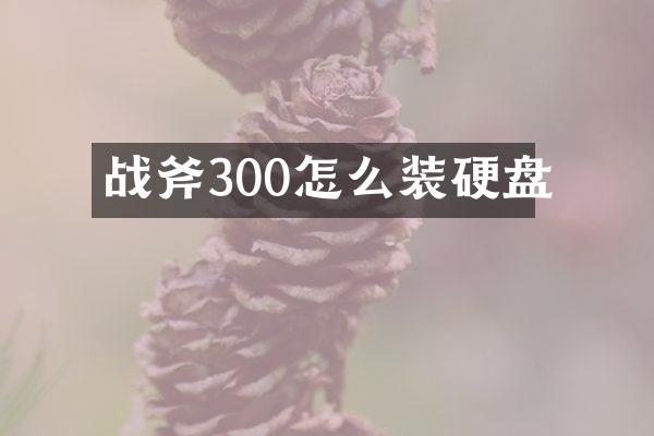 战斧300怎么装硬盘