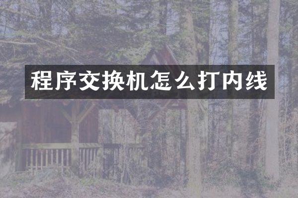 程序交换机怎么打内线