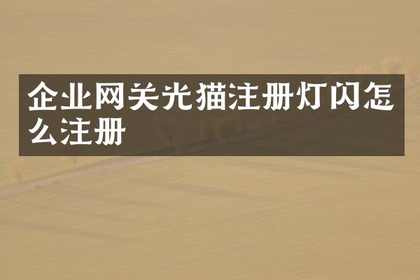 企业网关光猫注册灯闪怎么注册