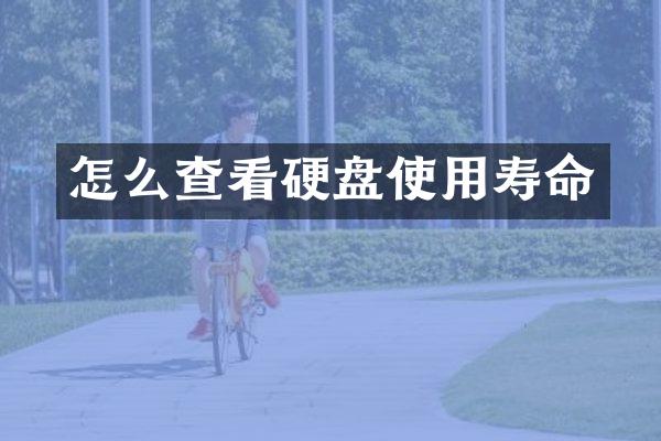 怎么查看硬盘使用寿命