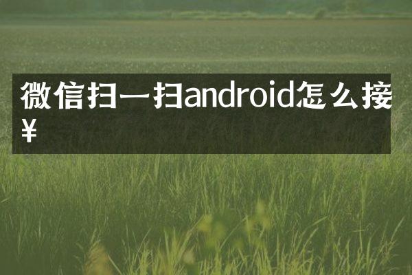 微信扫一扫android怎么接入