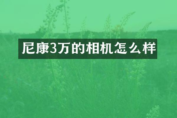 尼康3万的相机怎么样