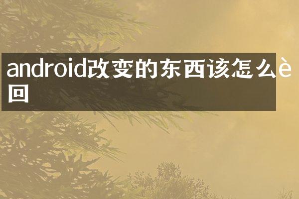 android改变的东西该怎么返回