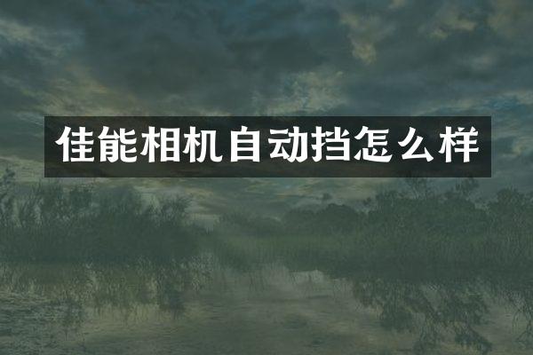 佳能相机自动挡怎么样