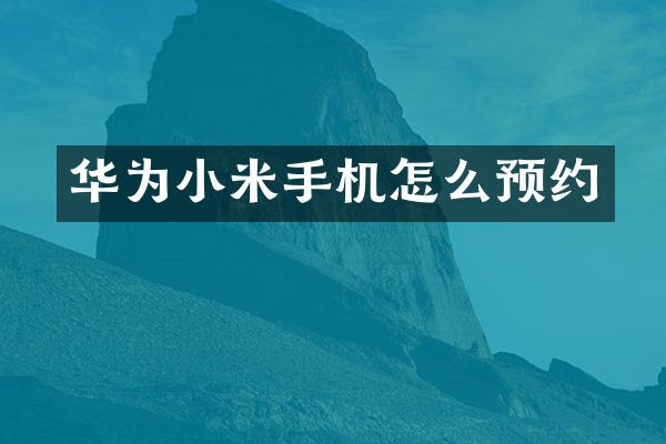 华为小米手机怎么预约