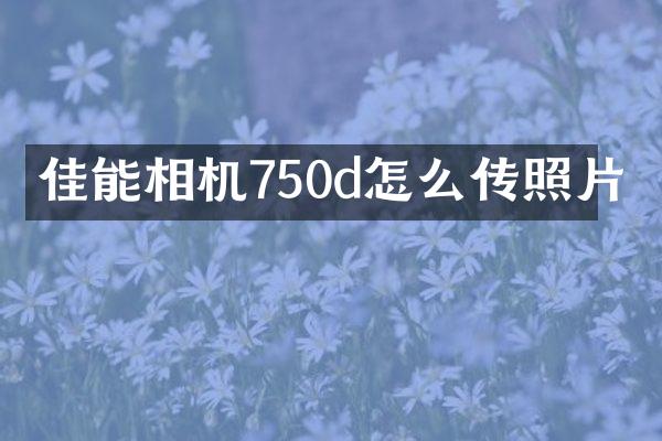 佳能相机750d怎么传照片