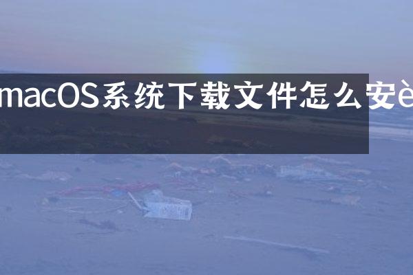 macOS系统下载文件怎么安装