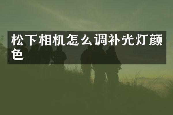 相机怎么调补光灯颜色