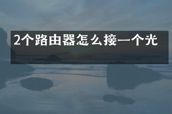 2个路由器怎么接一个光猫