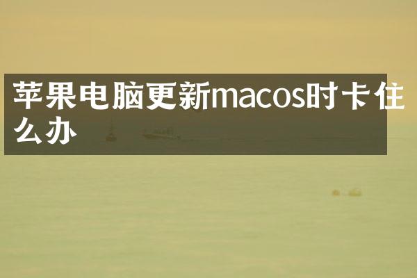 苹果电脑更新macos时卡住怎么办
