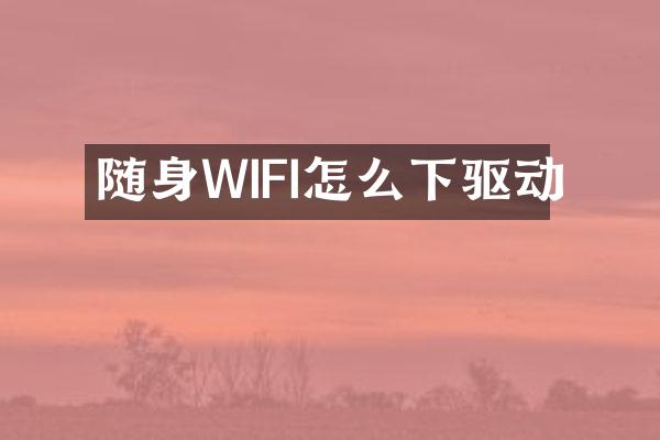 随身WIFI怎么下驱动