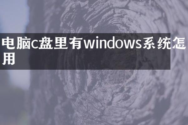 电脑c盘里有windows系统怎么用