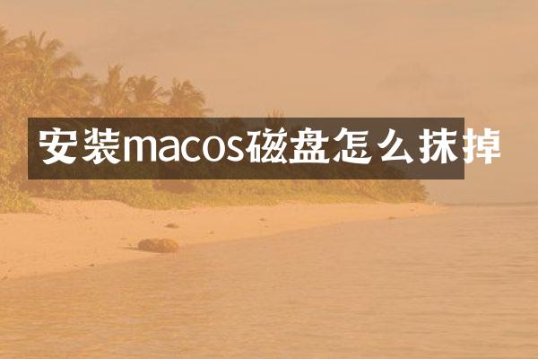 安装macos磁盘怎么抹掉