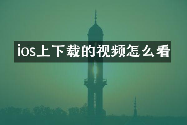 ios上下载的视频怎么看