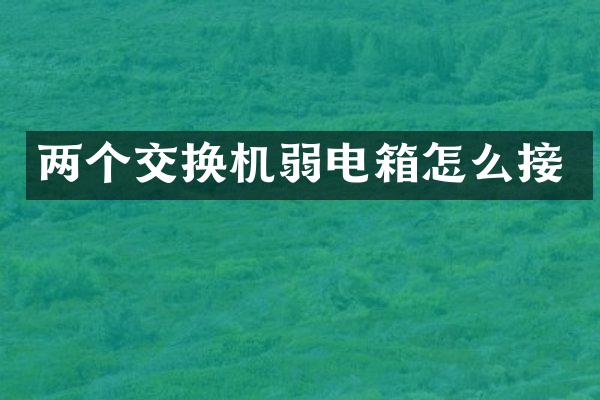 两个交换机弱电箱怎么接