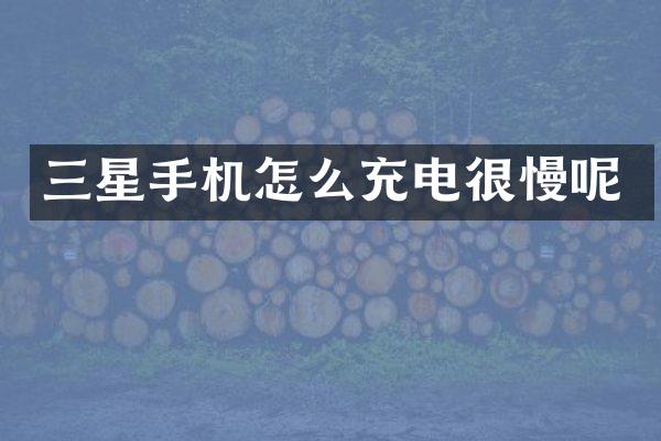 三星手机怎么充电很慢呢