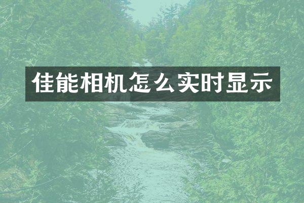 佳能相机怎么实时显示