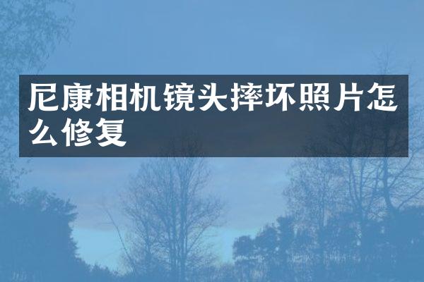 尼康相机镜头摔坏照片怎么修复