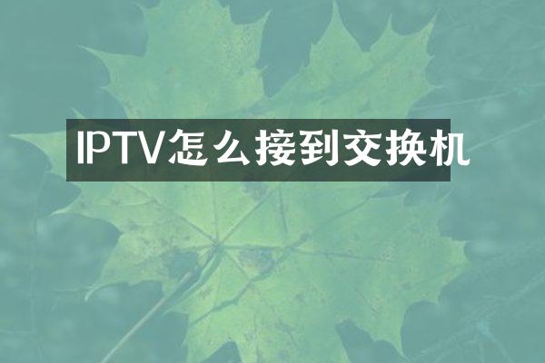 IPTV怎么接到交换机
