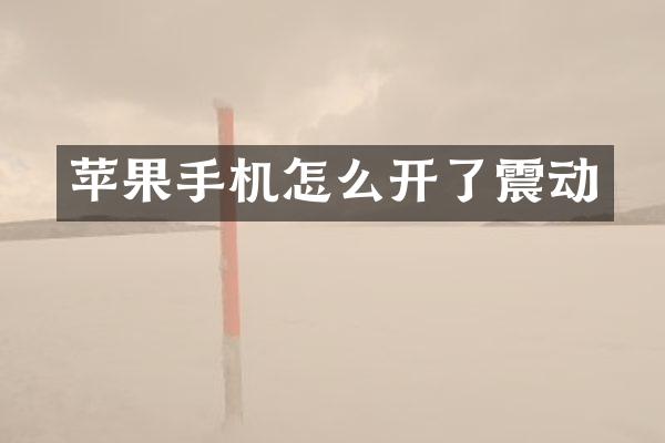 苹果手机怎么开了震动