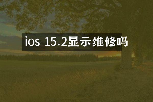 ios 15.2显示维修吗