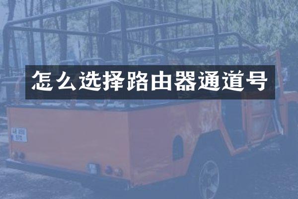 怎么选择路由器通道号