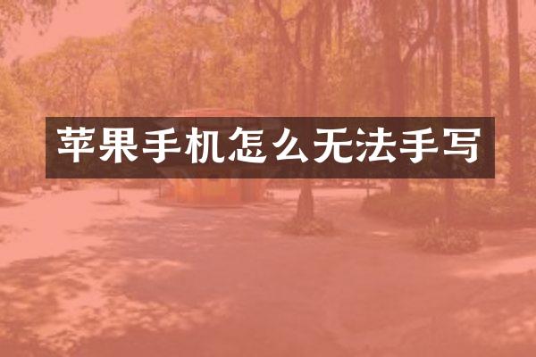 苹果手机怎么无法手写
