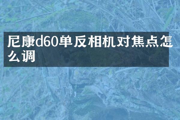 尼康d60单反相机对焦点怎么调