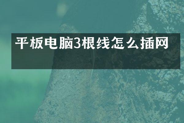 平板电脑3根线怎么插网线