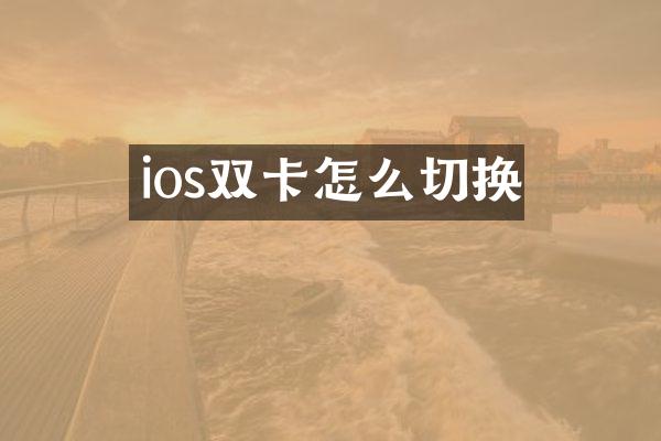 ios双卡怎么切换