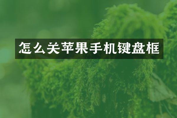 怎么关苹果手机键盘框