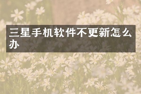 三星手机软件不更新怎么办