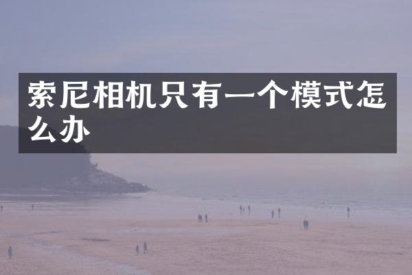 相机只有一个模式怎么办