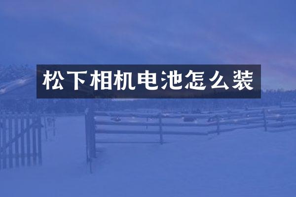 相机电池怎么装