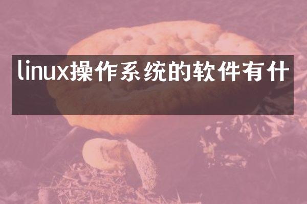 linux操作系统的软件有什么