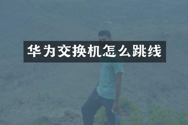 华为交换机怎么跳线