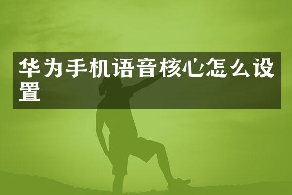 华为手机语音核心怎么设置