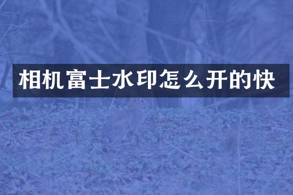 相机富士水印怎么开的快