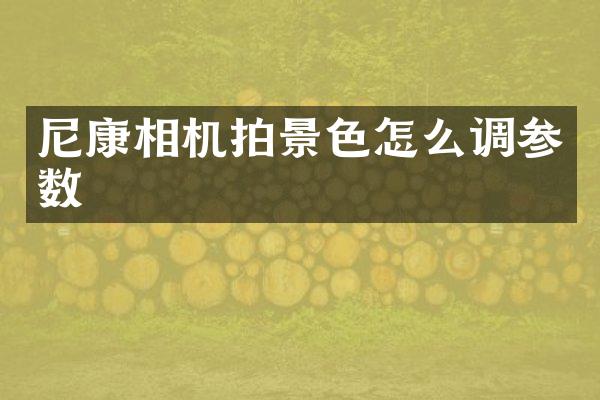 尼康相机拍景色怎么调参数